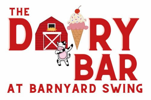 The Dairy Bar Ice Cream Shop logo at Barnyard Swing