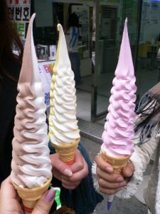 very tall soft serve ice cream cones